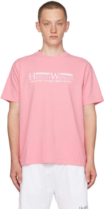 Photo: Sporty & Rich Pink Health Wealth 94 T-Shirt