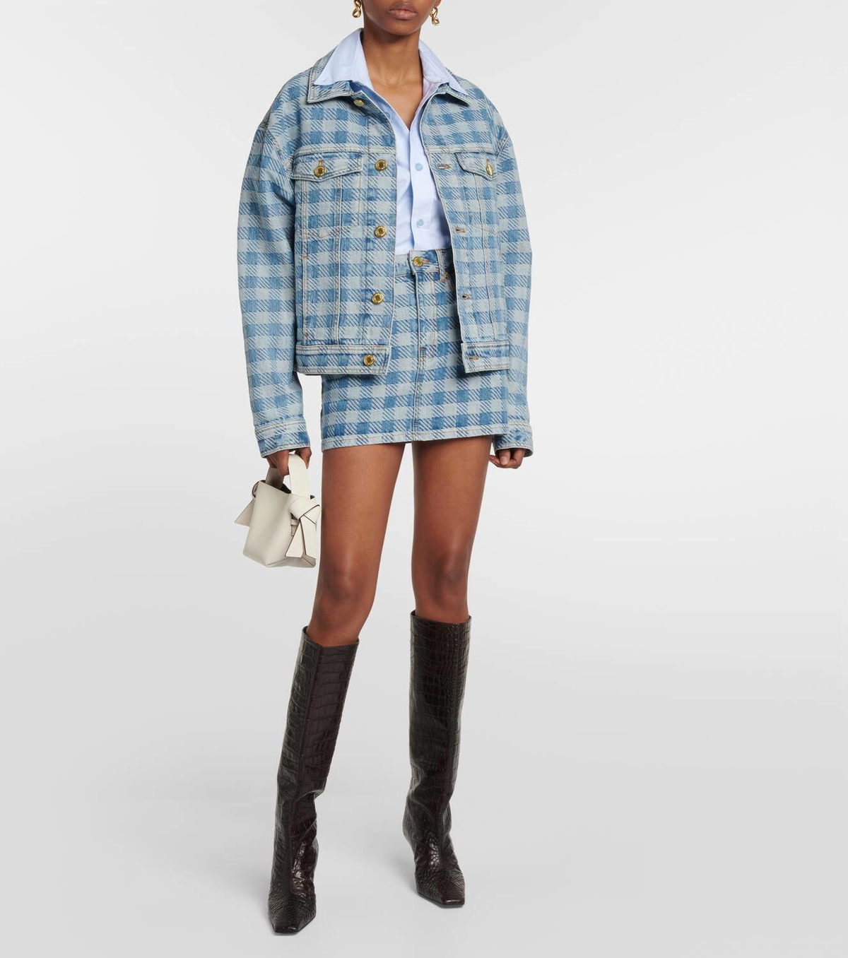 Ami Paris Checked denim jacket