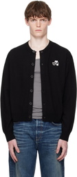 We11done Black Teddy Logo Cardigan