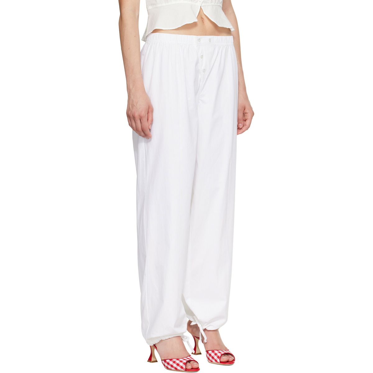 Fruity Booty White Poplin Trousers