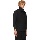 Homme Plisse Issey Miyake Black Pleated Turtleneck