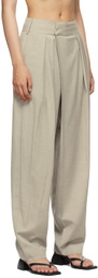 LOW CLASSIC SSENSE Exclusive Beige Wide Tuck Trousers