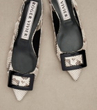 Roger Vivier Gommettine snake-effect leather slingback flats