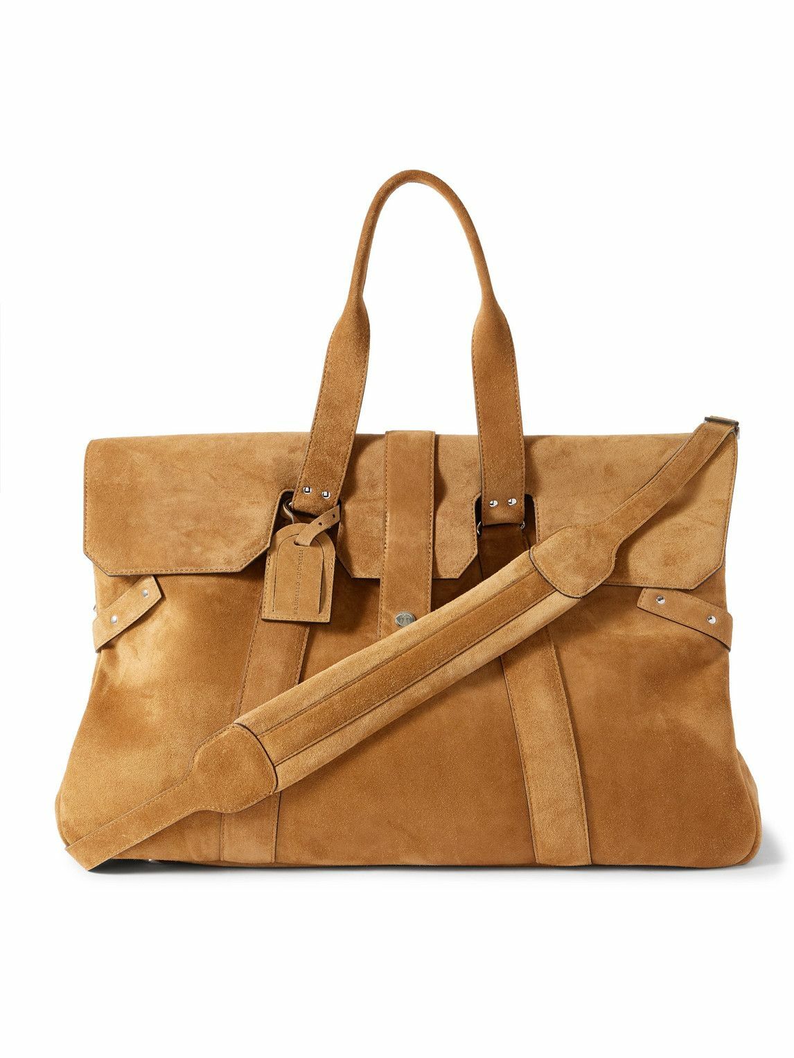【関税&送料込み】Brunello Cucinelli Brown Suede Bag With Brunello Cucinelli - Suede Weekend Bag Brunello Cucinelli