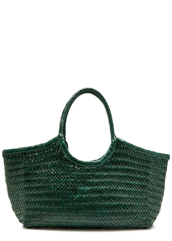 Photo: Dragon Diffusion Nantucket Big Woven Leather Tote bag - Green - One Size