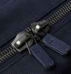 Álvaro - Arturo Leather-Trimmed Canvas Briefcase - Blue