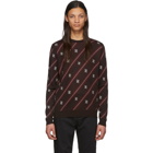 Fendi Brown Wool Stripe Karligraphy Sweater