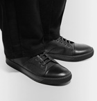 Lanvin - Cap-Toe Pebble-Grain Leather Sneakers - Men - Black