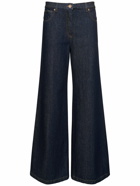 ASPESI - Cotton Denim High Rise Wide Pants