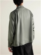 Visvim - Keesey Convertible-Collar Embroidered Silk-Twill Shirt - Green