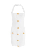Balmain Cotton-blend Bouclé Mini Dress White
