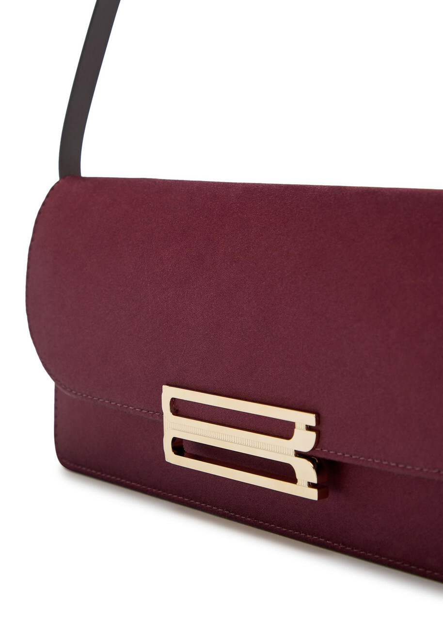Victoria Beckham Dorian East-west Satin Clutch - Burgundy - One Size