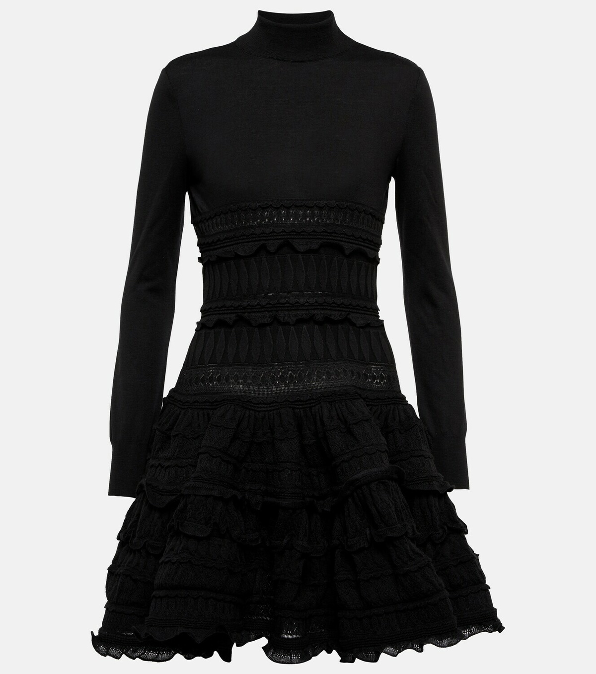 ワンピース ALAIA WOOL MINI DRESS Alaïa Crinoline wool minidress ALAÏA