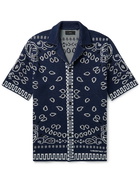 Alanui - Camp-Collar Bandana-Jacquard Cotton Shirt - Blue