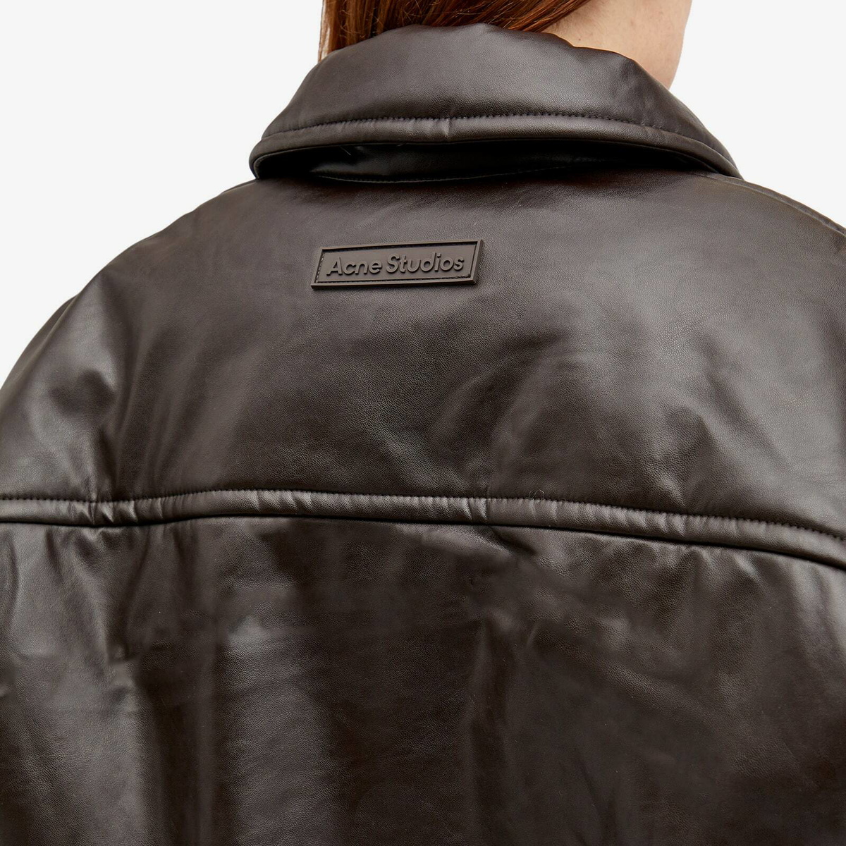 Acne Studios Women's Onnea Leather Bomber Jacket in Dark