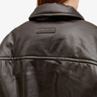 Acne Studios Women's Onnea Leather Bomber Jacket in Dark Brown
