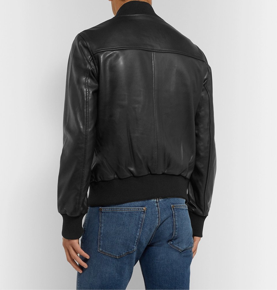 Sandro leather outlet bomber jacket