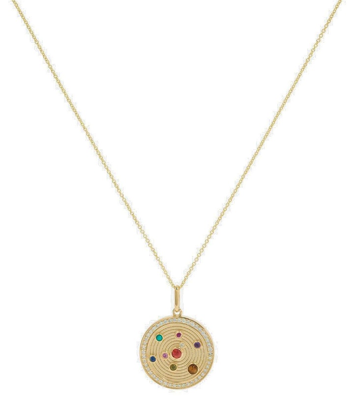 Photo: Sydney Evan The Universe Coin 14kt gold pendant necklace with gemstones
