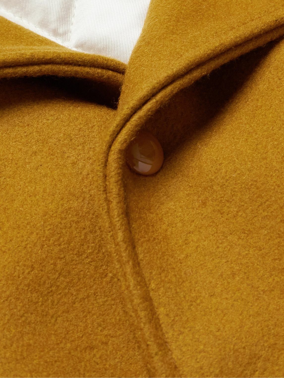 Golden Bear - The Albany Wool-Blend and Leather Varsity Jacket - Yellow