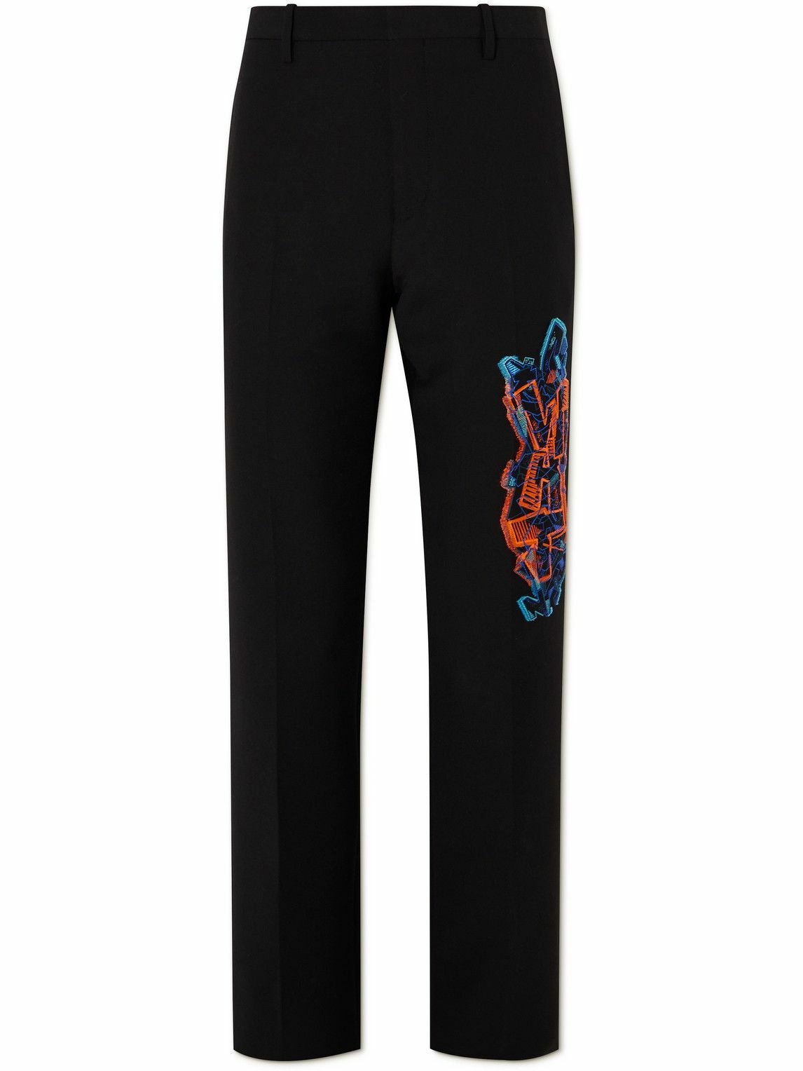 Off-White - Graf Coupe' Slim-Fit Embroidered Wool-Blend Suit Trousers ...