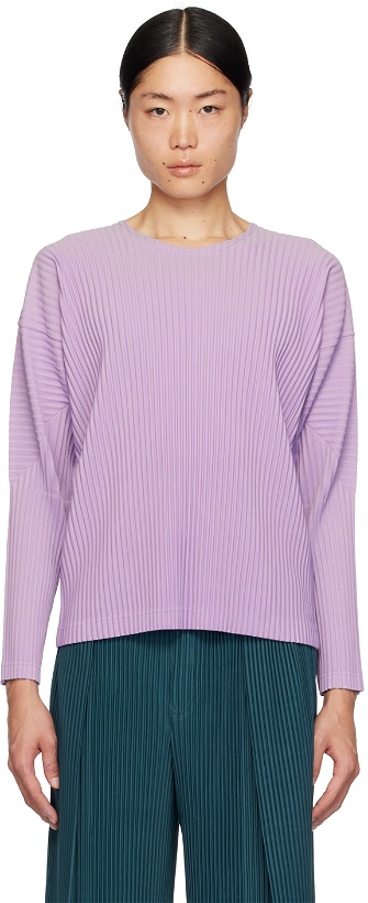 Photo: HOMME PLISSÉ ISSEY MIYAKE Purple Dolman Long Sleeve T-Shirt