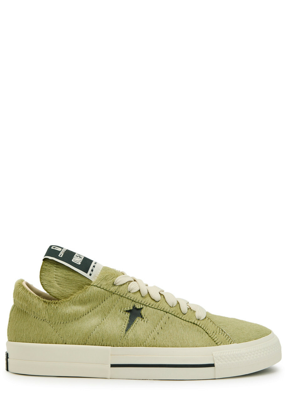 Rick Owens X Converse Dkshdw Calf-hair Sneakers Green