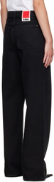 032c Black Down To Earth Wide Leg Jeans