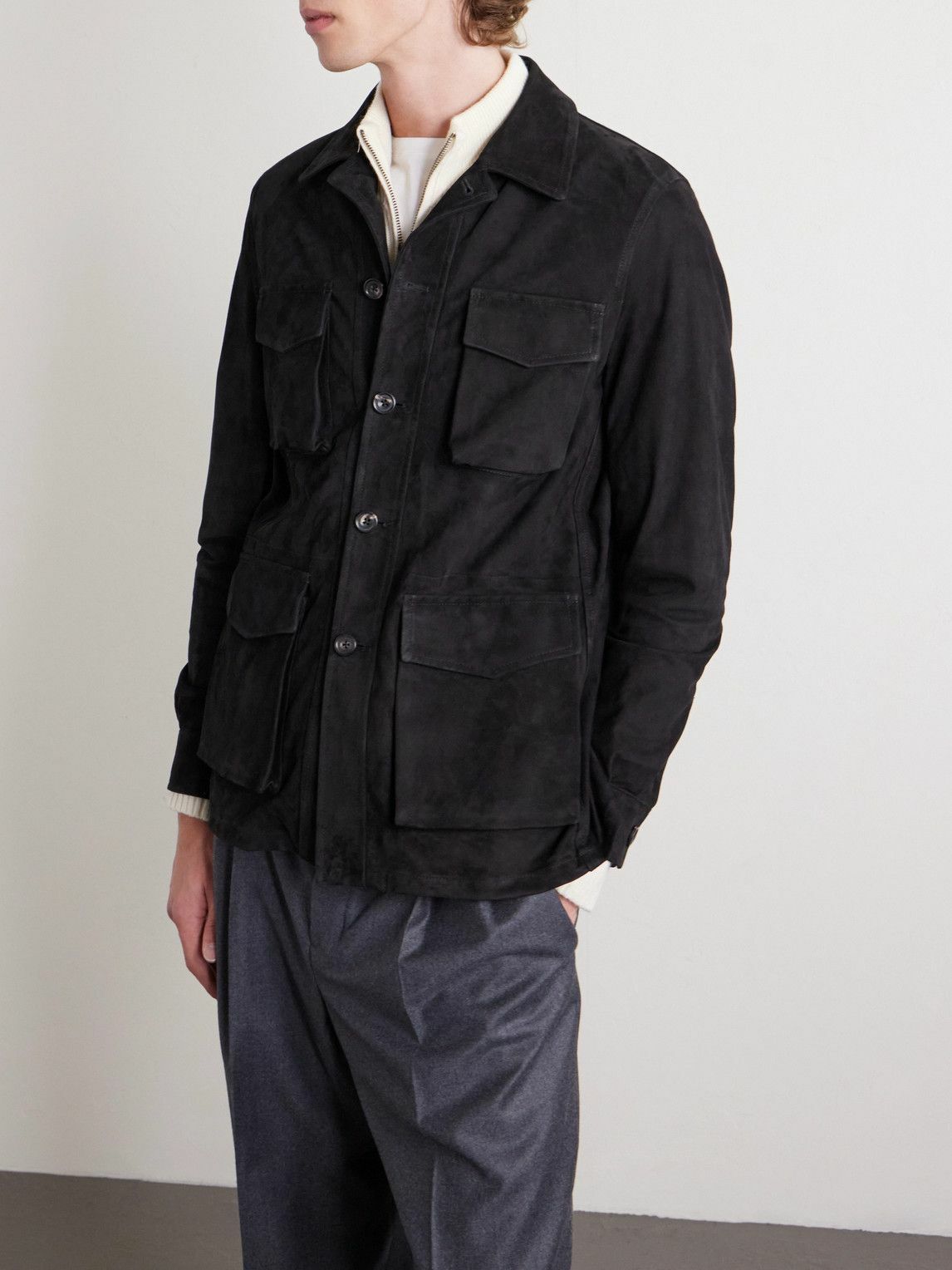 J. Mueser - Suede Overshirt - Black