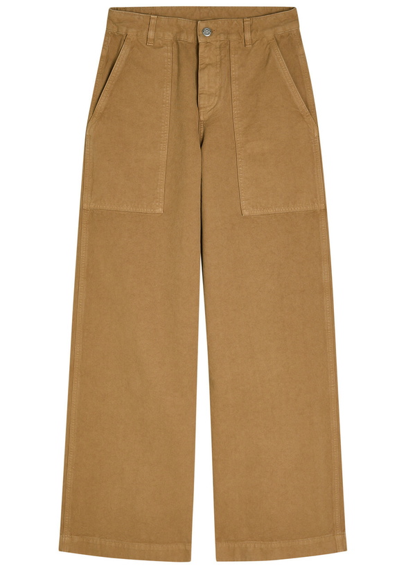 Photo: Moncler Wide-leg Canvas Trousers Brown