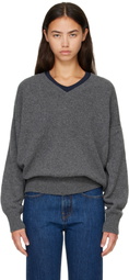 &Daughter Gray Innes Slouch V-Neck Sweater