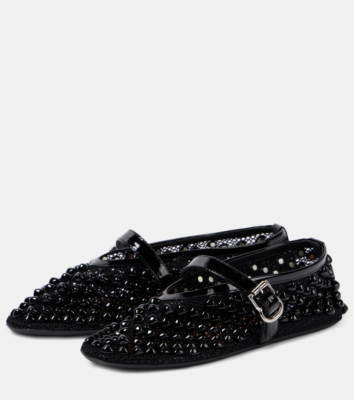 Alaïa Studded mesh Mary Jane flats