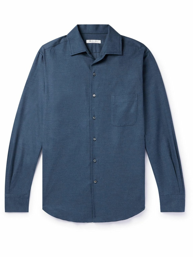 Photo: Loro Piana - Andre Cotton-Flannel Shirt - Blue