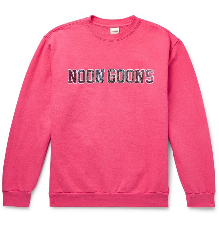 Photo: Noon Goons - Logo-Print Fleece-Back Cotton-Jersey Sweatshirt - Men - Bubblegum