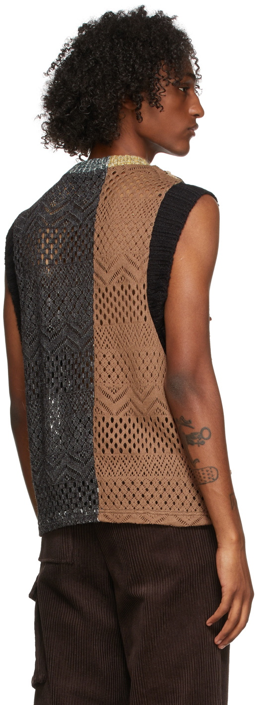 Andersson Bell Navy & Beige Contrast Knit Vest Andersson Bell