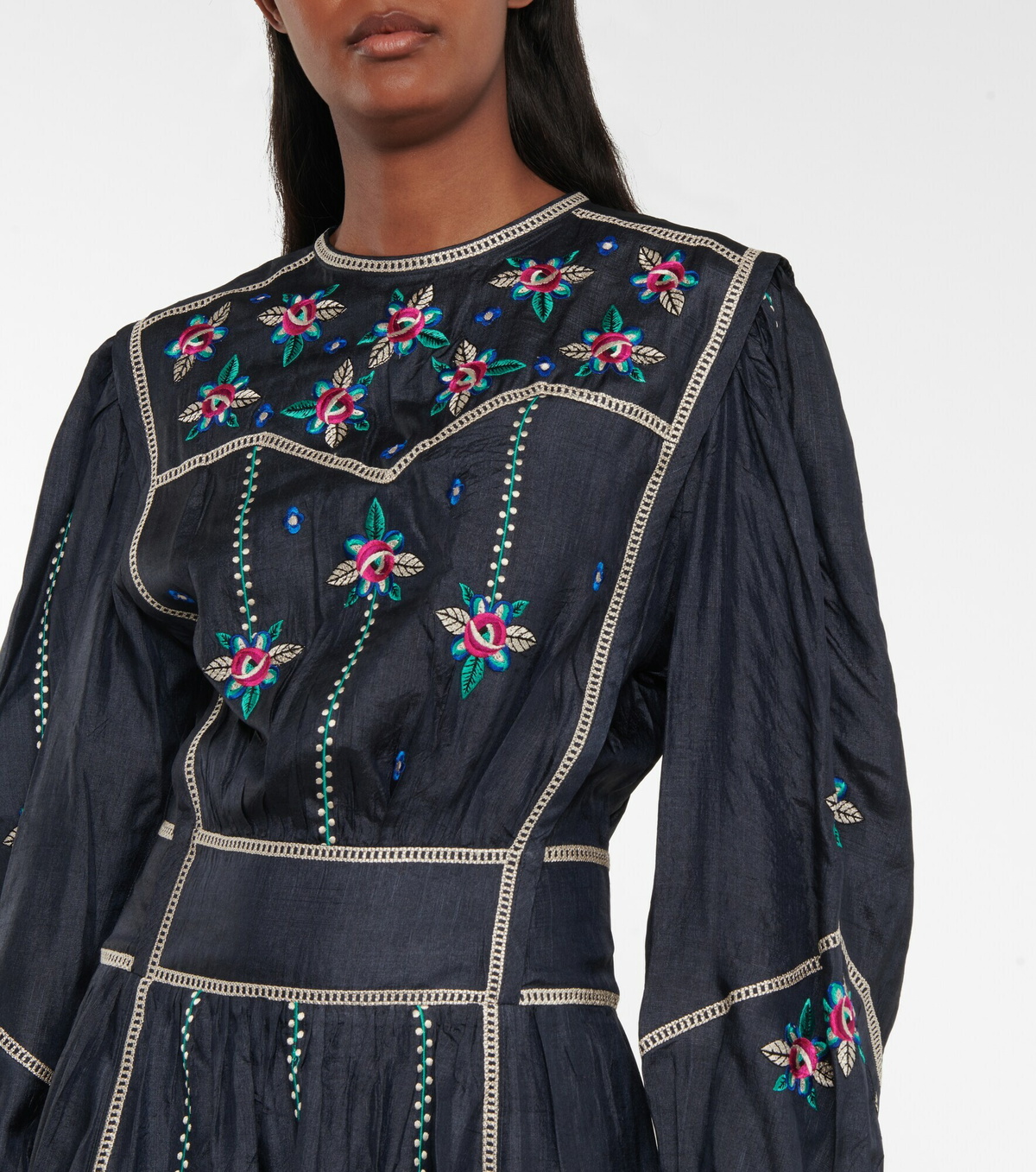 Isabel Marant - Caroline embroidered silk midi dress Isabel Marant