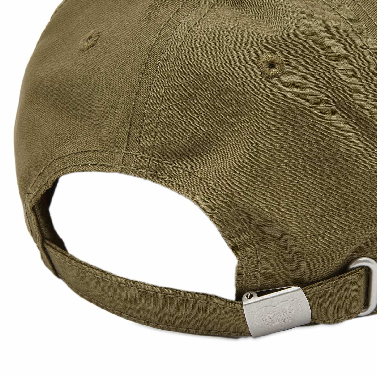 Human Made Men's Broken Heart Rip Stop Cap in Olive Drab Human Made