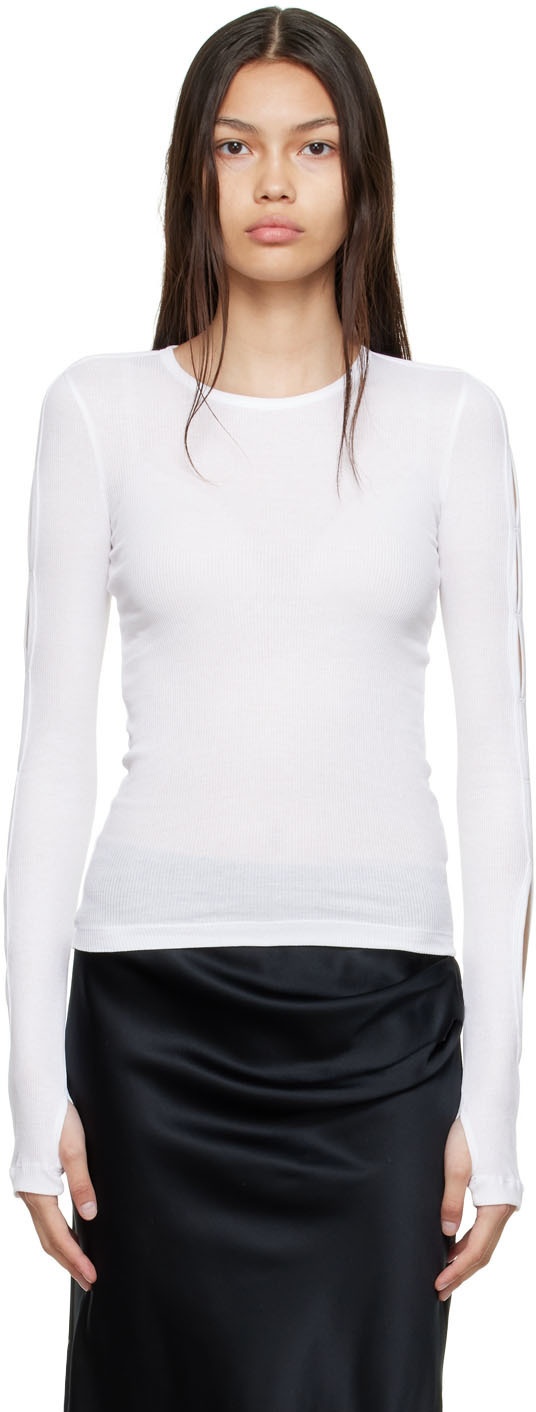 Photo: Helmut Lang White Cotton Long Sleeve T-Shirt