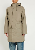 Rains Nome Quilted Rubberised Parka Coat Sage