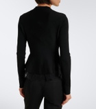 McQueen Lace-trimmed peplum cardigan