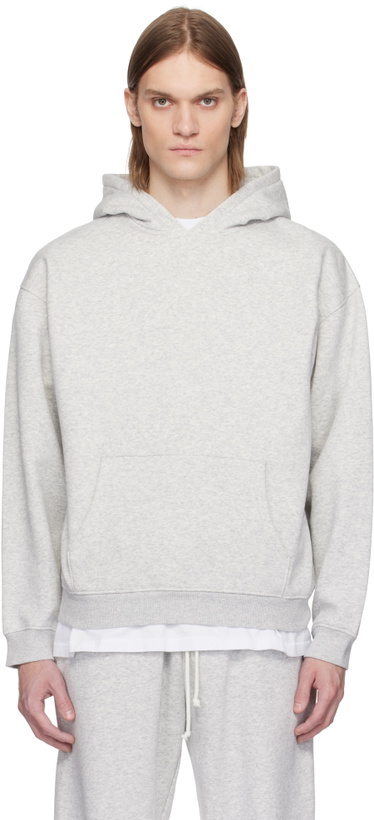 Photo: SKIMS Gray Fleece Lounge Relaxed Hoodie