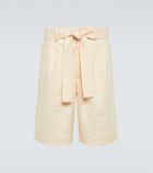 Commas Linen-blend twill Bermuda shorts