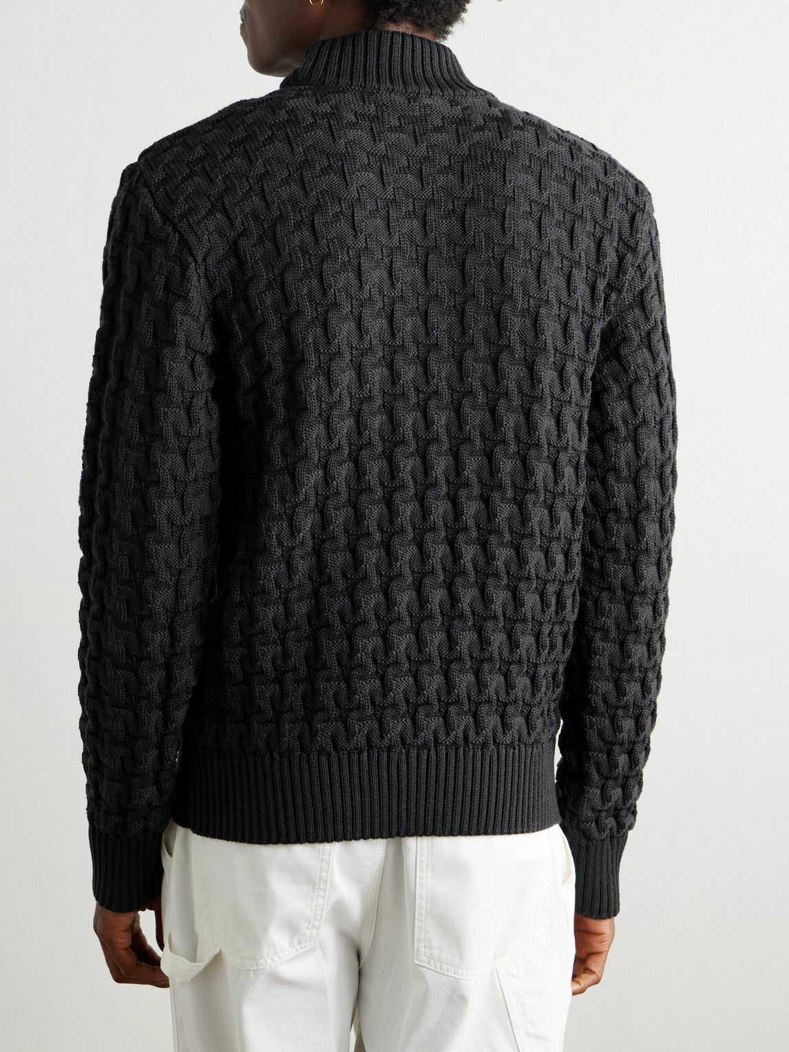 S.N.S. Herning - Stark Slim-Fit Cable-Knit Merino Wool Sweater - Gray