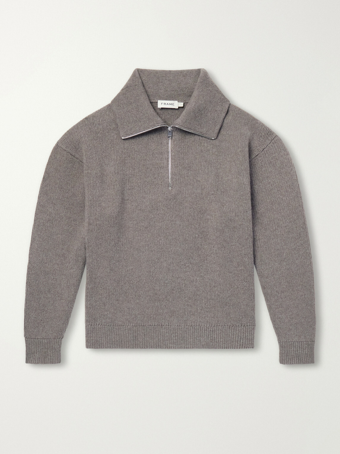 FRAME - Wool Half-Zip Sweater - Gray