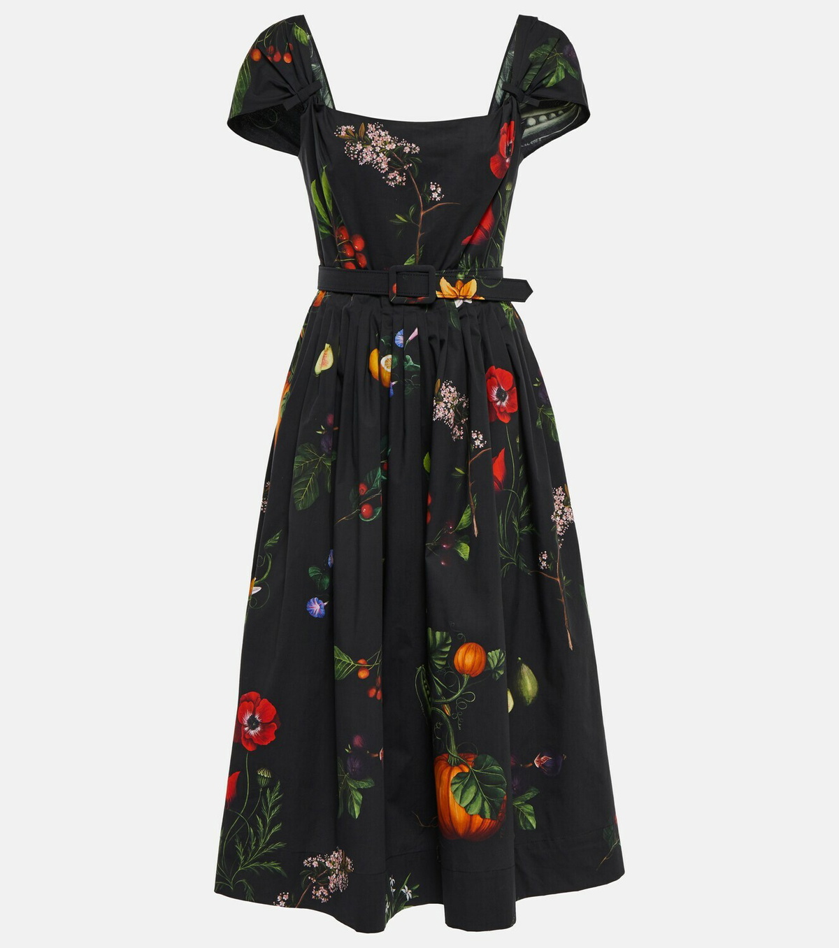 Oscar de la Renta Floral cotton-blend midi dress Oscar de la Renta