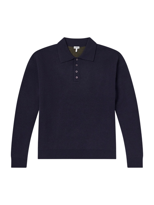 Photo: LOEWE - Wool-Blend Polo Sweater - Blue