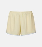 SIR Lace-trimmed silk shorts