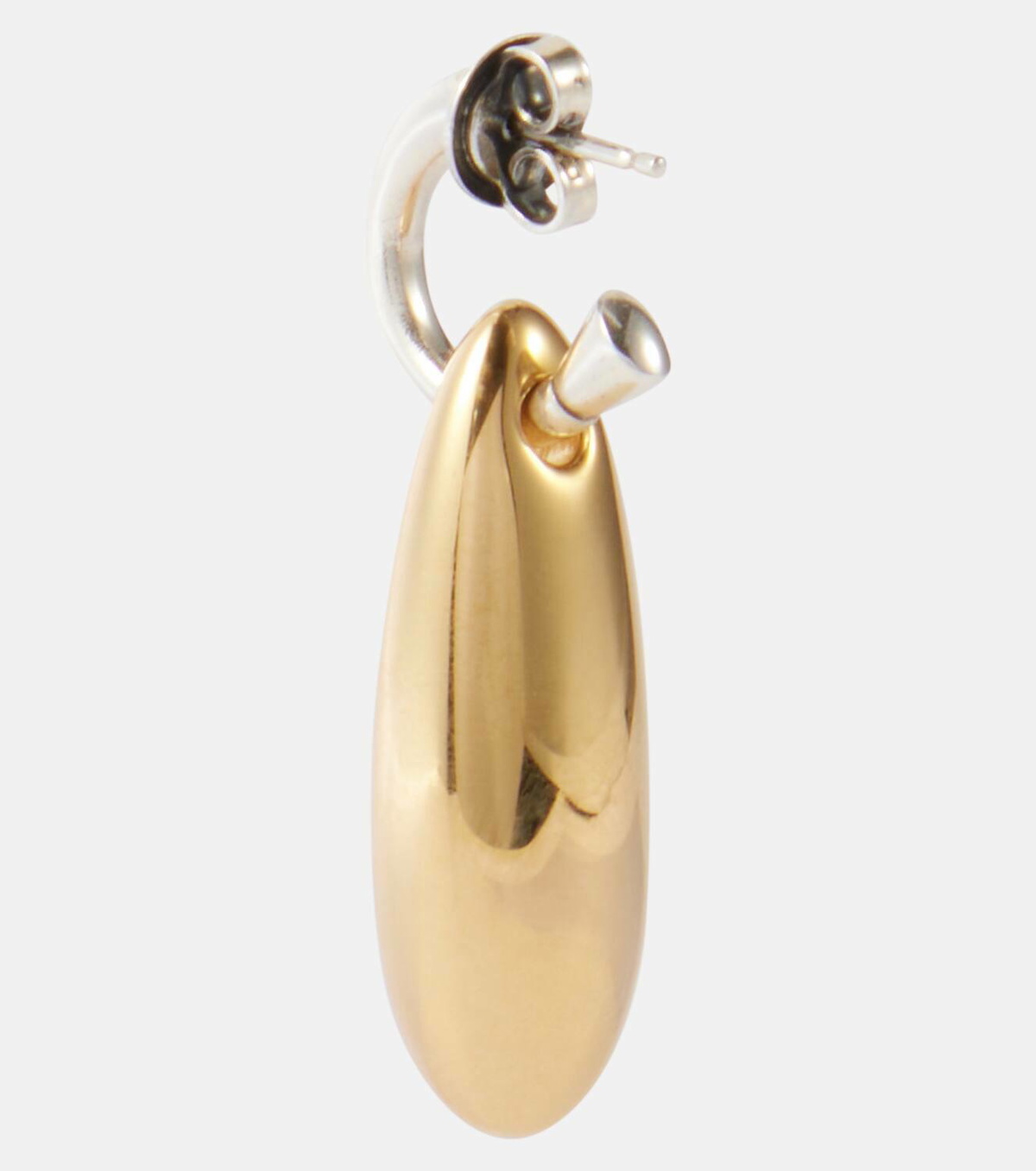 Bottega Veneta Ellipse Small gold-plated sterling silver earrings