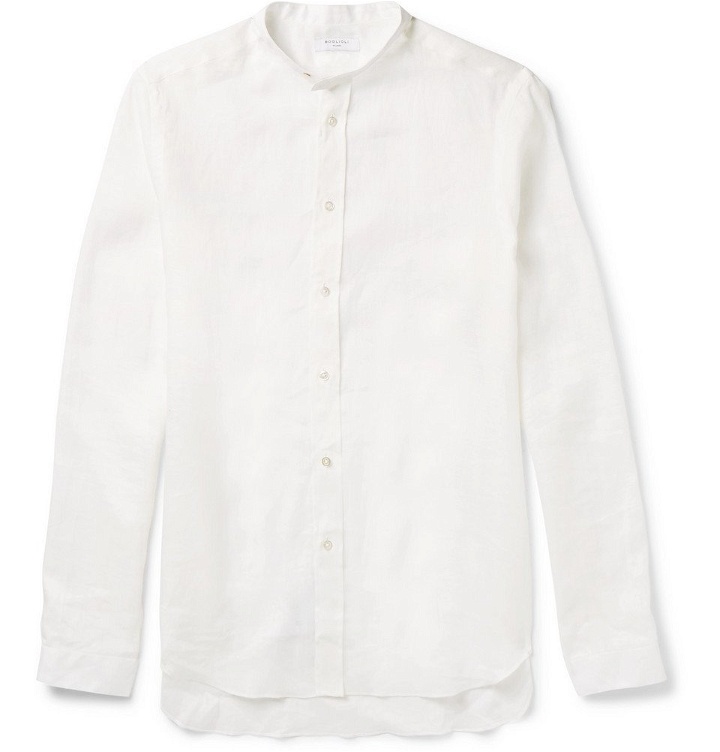 Photo: Boglioli - Grandad-Collar Linen Shirt - Men - White