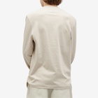 AMI Paris Men's Long Sleeve Small A Heart T-Shirt in Heather Light Beige