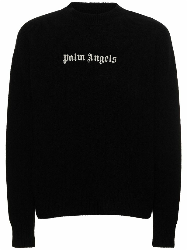 Photo: PALM ANGELS - Classic Logo Wool Blend Sweater